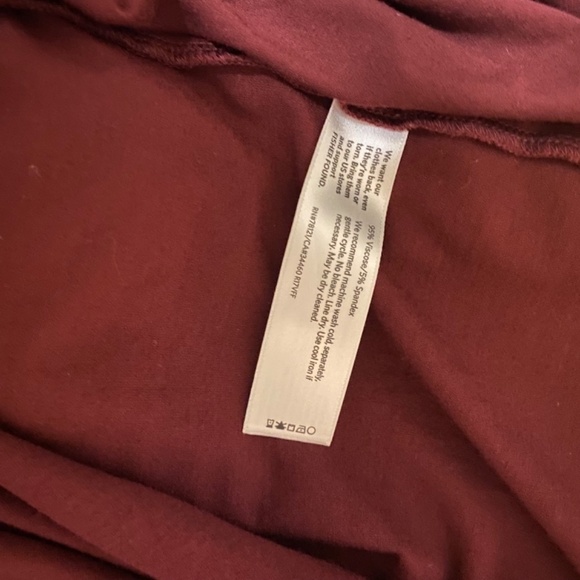 Eileen Fisher Mock Turtleneck Long Sleeve Burgundy/Wine Viscose Spandex‎ Size XL - Picture 6 of 6